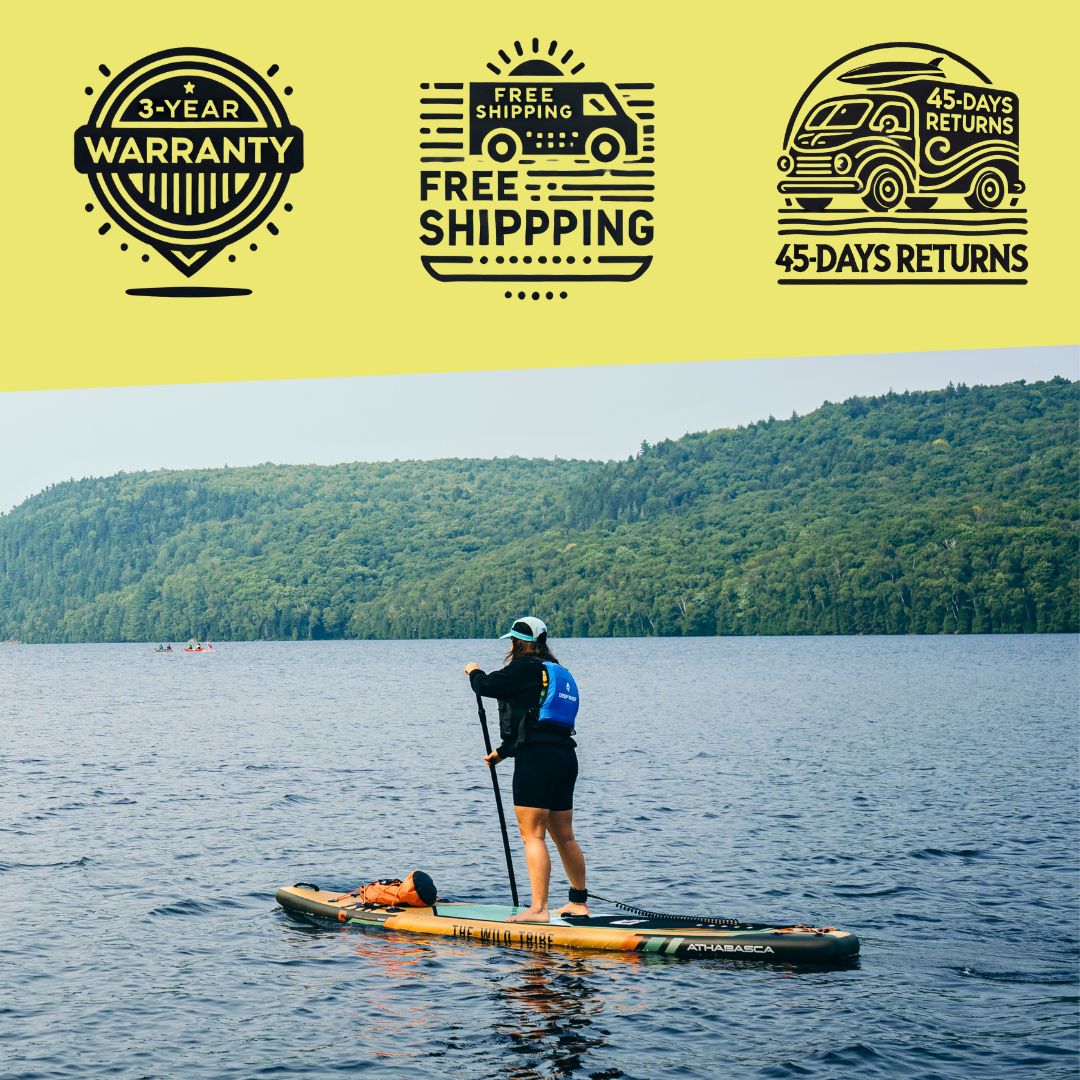 Athabasca 11' Green Inflatable Paddle board (Hybrid Carbon Paddle + Bag with Wheels) - The Wild Tribe