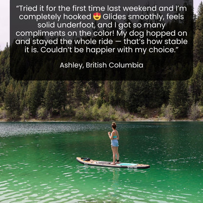 Planche de paddle gonflable Athabasca S 12'6 verte (pagaie hybride en carbone + sac à roulettes) - The Wild Tribe